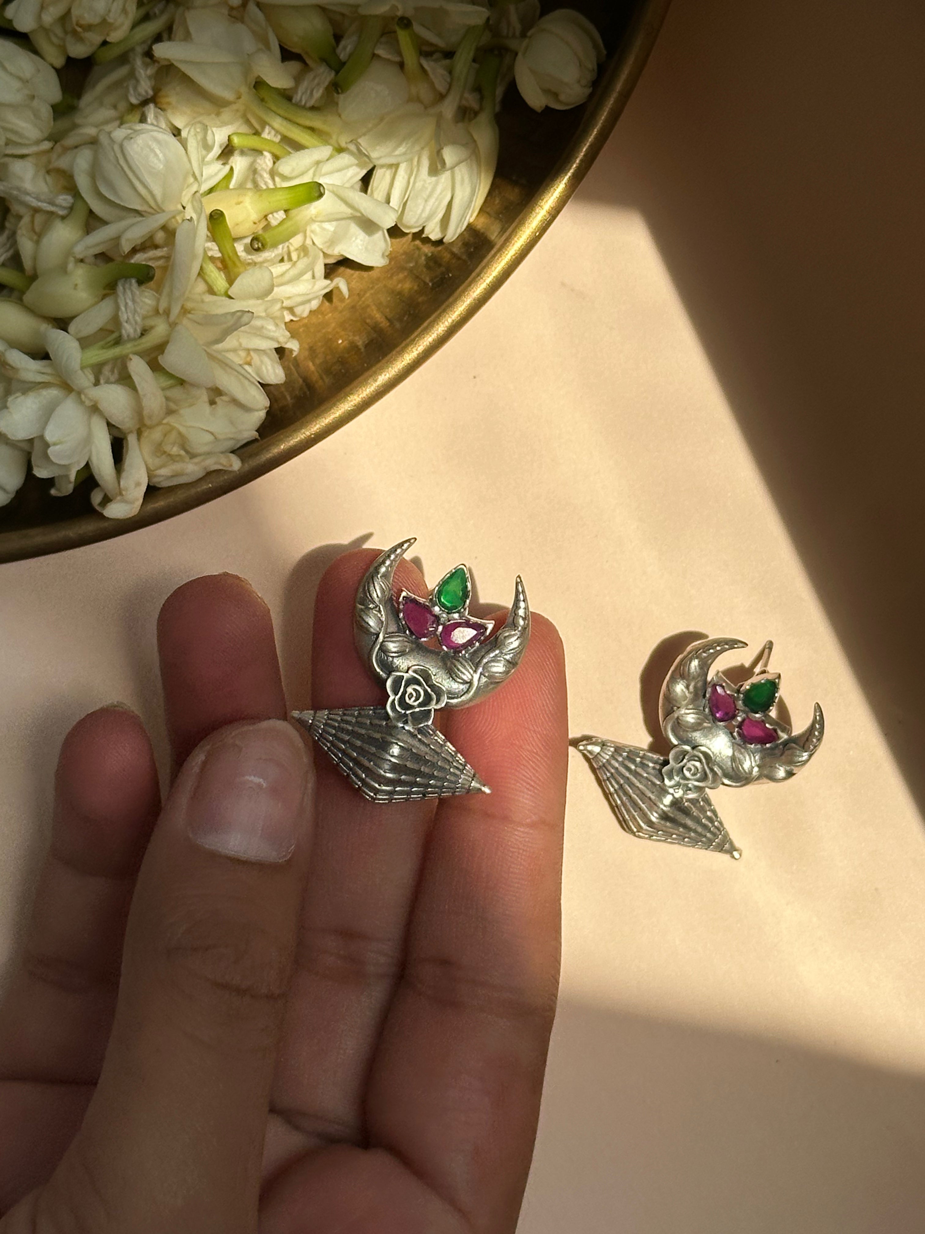 Silver Oxidised Earrings